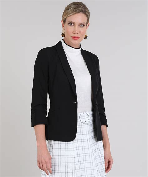 blazer feminino manga curta